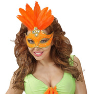 Orangefarbene Maske