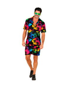 Zomer party set Palmtrees heren - Hawaii blouse en short met palmbomenprint