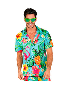 Zomer partyshirt Flamingo heren - Hawaii blouse met flamingoprint voor beach party