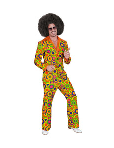 Jaren 70 groovy kostuum heren - disco pak met cirkels voor saturday night party