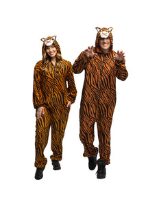 Bruin pluche tijgerpak volwassenen jumpsuit