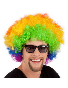 Boland Clown pruik afro krullen Groove regenboog