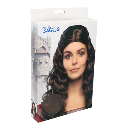 Boland Pruik Jonkvrouw bruine krullen