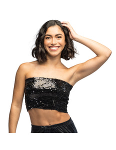 Boland Zwarte glitter festival top Sparkle (dames, M/L)