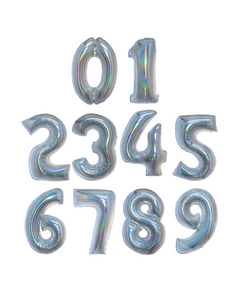 Funny Fashion Folieballon 41cm op stokje glitter zilver