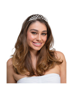 Wicked Costumes Tiara zilver met diamantjes