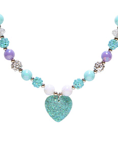 Widmann SRL Bedelketting met hartje in azuurblauw