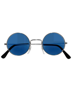 Widmann SRL Blauwe bril 70-er jaren Flower Power