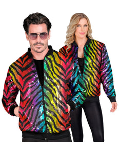 Widmann SRL Bomberjack regenboog pailletten