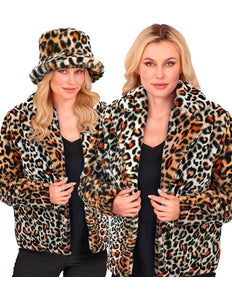 Widmann SRL Bontjas pluche dames luipaard print kostuum Niela