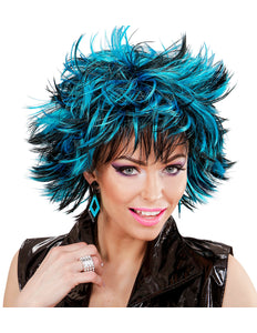 Widmann SRL Coupe ravage pruik zwart met blauw