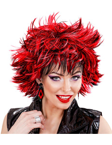 Widmann SRL Coupe ravage pruik zwart met rood