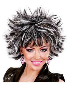 Widmann SRL Coupe ravage pruik zwart met wit