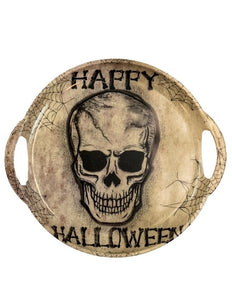 Widmann SRL Dienblad happy halloween schedel met handvaten 30 cm