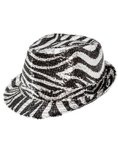 Widmann SRL Fedora pailletten zebra print hoed