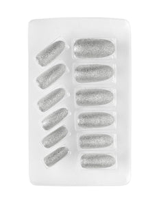 Widmann SRL Fluoriserende opplaknagels zilver glitters