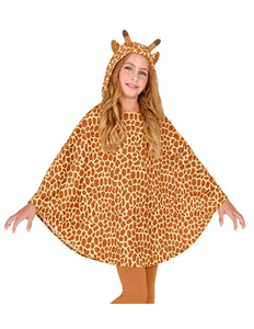 Widmann SRL Giraffen poncho met muts kinderen