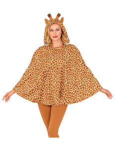 Widmann SRL Giraffen poncho met muts volwassenen