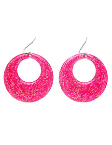 Widmann SRL Glitter oorringen in roze