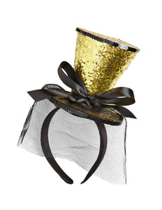 Widmann SRL Gouden Mini Hoge Hoed Met Sluier