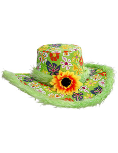 Widmann SRL Groene hoed Ibiza met zonnebloem