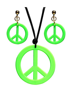 Widmann SRL Hippie ketting en oorbellen groen