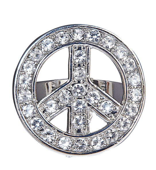 Widmann SRL Hippie ring peace met diamantjes