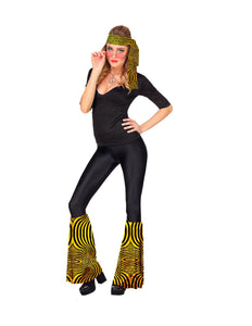Widmann SRL Hippie verkleedset disco goud met beenwarmers en hoofdband
