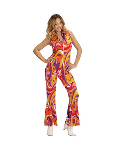Widmann SRL Jaren 70 jumpsuit groovy Orchidee