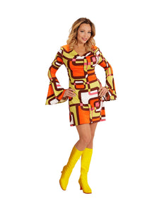 Widmann SRL Jaren 70 jurkje groovy vlakken