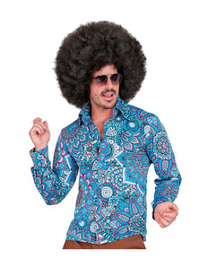 Widmann SRL Jaren 70 shirt mandala blauw heren