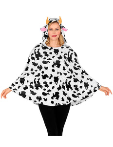 Widmann SRL Koeien poncho met muts volwassenen