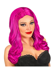 Widmann SRL Lange pruik roxy roze/ fuchsia