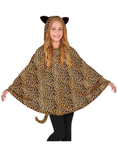 Widmann SRL Luipaard poncho met muts kinderen