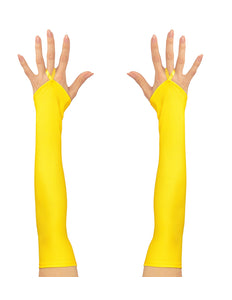 Widmann SRL Neon gele handschoenen satijn