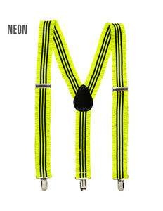 Widmann SRL Neon gele ruche bretels gestreept