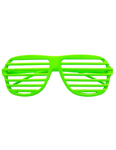 Widmann SRL Neon groene bril met luikjes