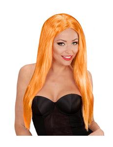 Widmann SRL Oranje pruik met lang stijl haar