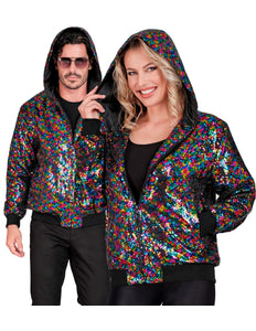 Widmann SRL Pailletten bomberjas met kap multikleur