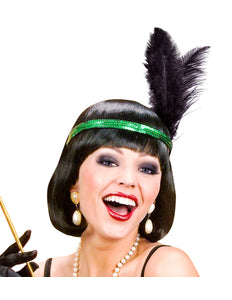 Widmann SRL Pailletten hoofdband Charleston groen