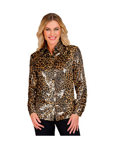 Widmann SRL Paillettenshirt dames Luipaard