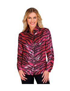 Widmann SRL Paillettenshirt dames zebra pink