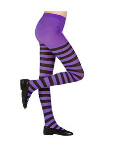 Widmann SRL Panty zwart paars gestreept kinderen