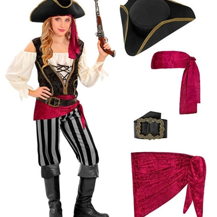 Widmann SRL Piraat meisje kostuum Roos