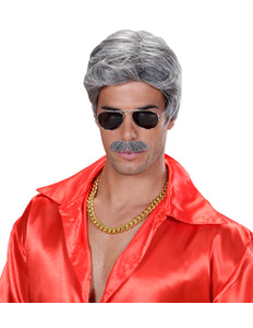 Widmann SRL pruik droomhaar playboy met snor grijs