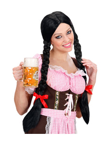 Widmann SRL pruik lange vlechten zwart