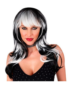 Widmann SRL Pruik vampier dame zwart/wit Mats