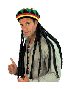 Widmann SRL Rasta muts met lange dreadlocks reggae
