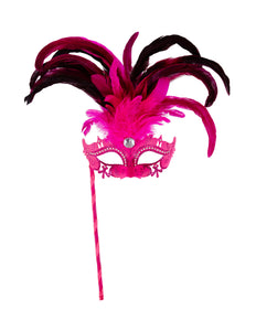 Widmann SRL Roze oogmasker met veren