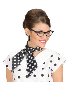 Widmann SRL Satijnen sjaaltje zwart met witte stippen